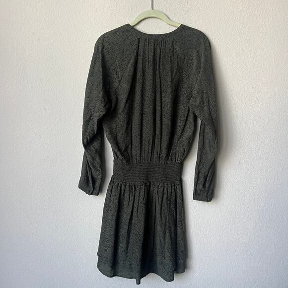 Rails Jasmine Long Sleeve Smocked Dress in Olive Speckled Size S - Picture 3 of 6